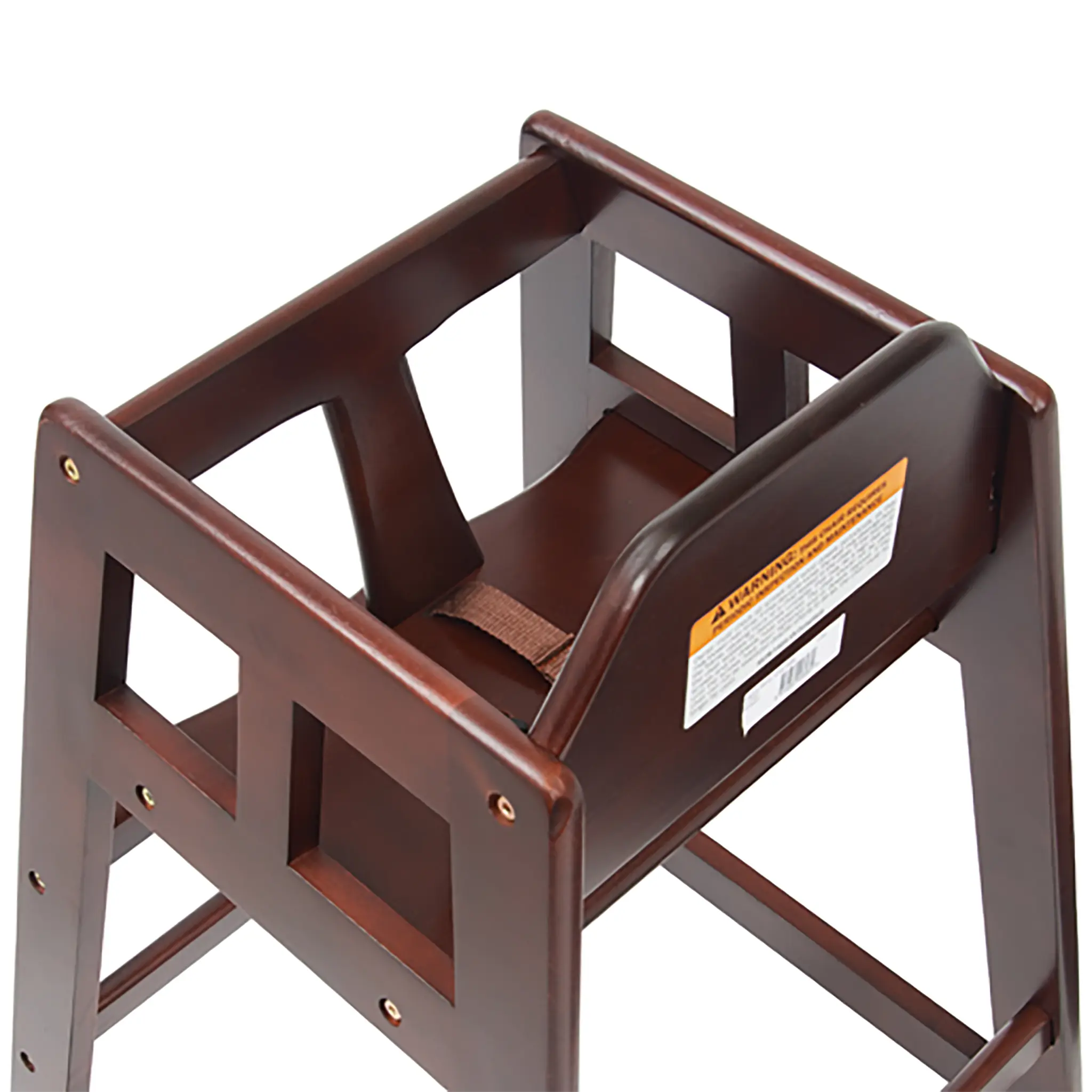 Winco Mahogany Finish Wooden High Chair - Knocked Down-Phoenix Food Equipment