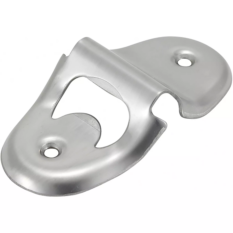 Winco mounted bottle opener, wall-mount stainless steel cap lifter with two screw holes for bar installation