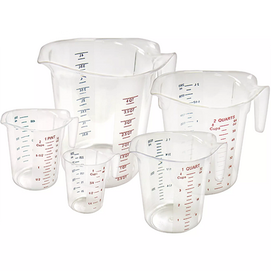 Winco Polycarbonate Measuring Cup With Colour Graduations - Various Sizes-Phoenix Food Equipment