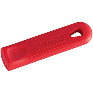 Winco removable sleeve for aluminum series pans, red silicone handle grip with embossed logo, first size