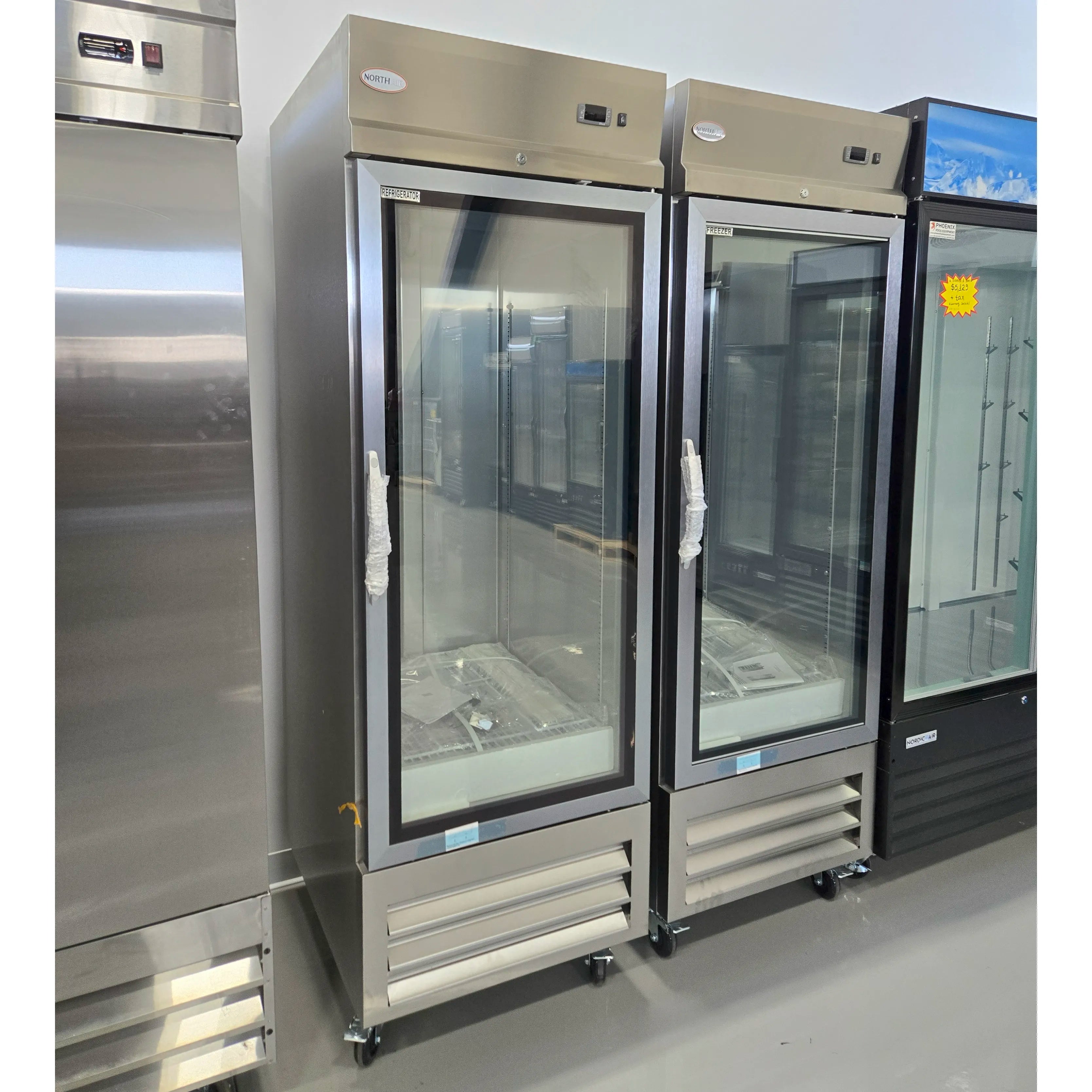 **OPEN BOX** Nordic Air SGR-22C Single Glass Door 27" Wide Stainless Steel Refrigerator