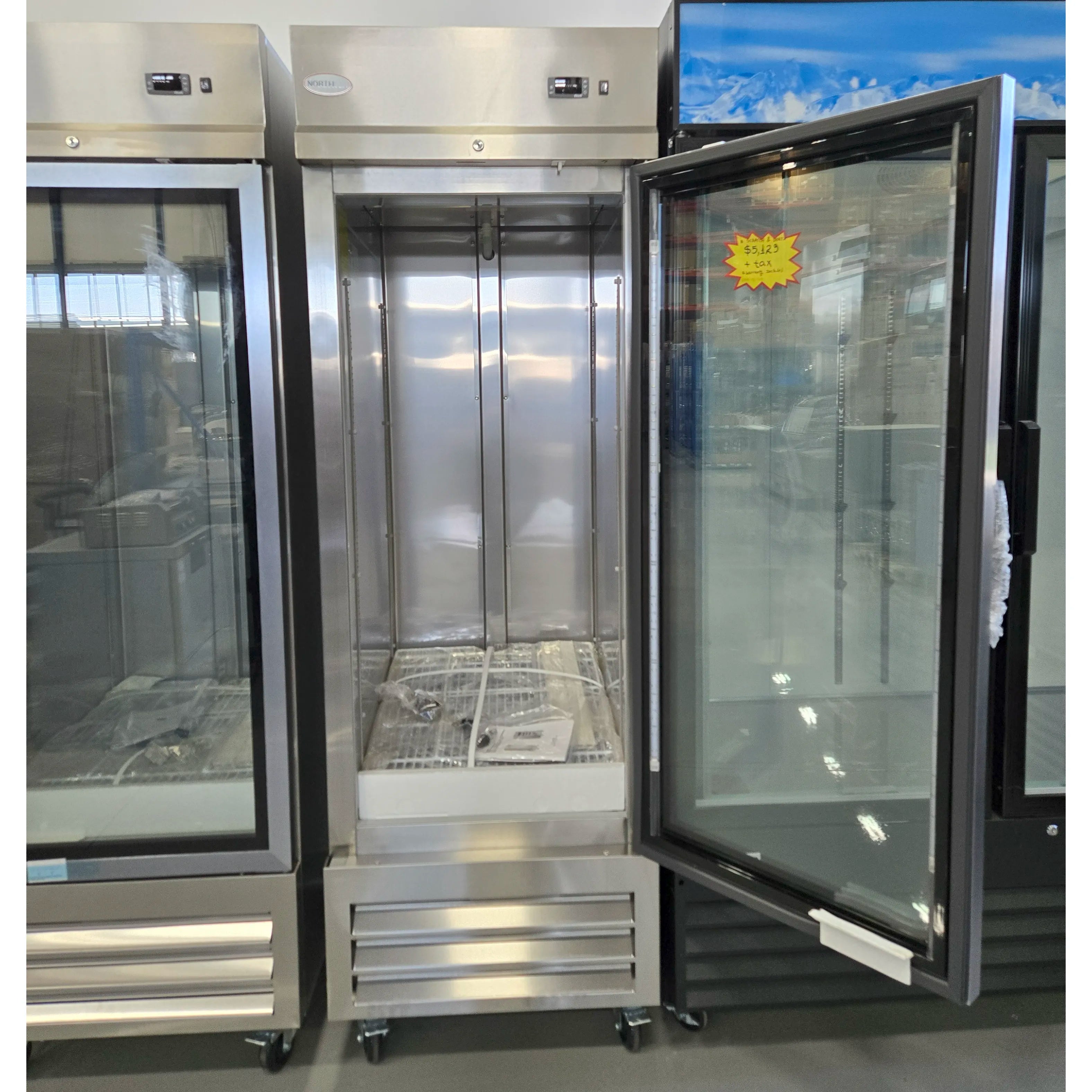 **OPEN BOX** Nordic Air SGF-22C Single Glass Door 27" Wide Stainless Steel Freezer