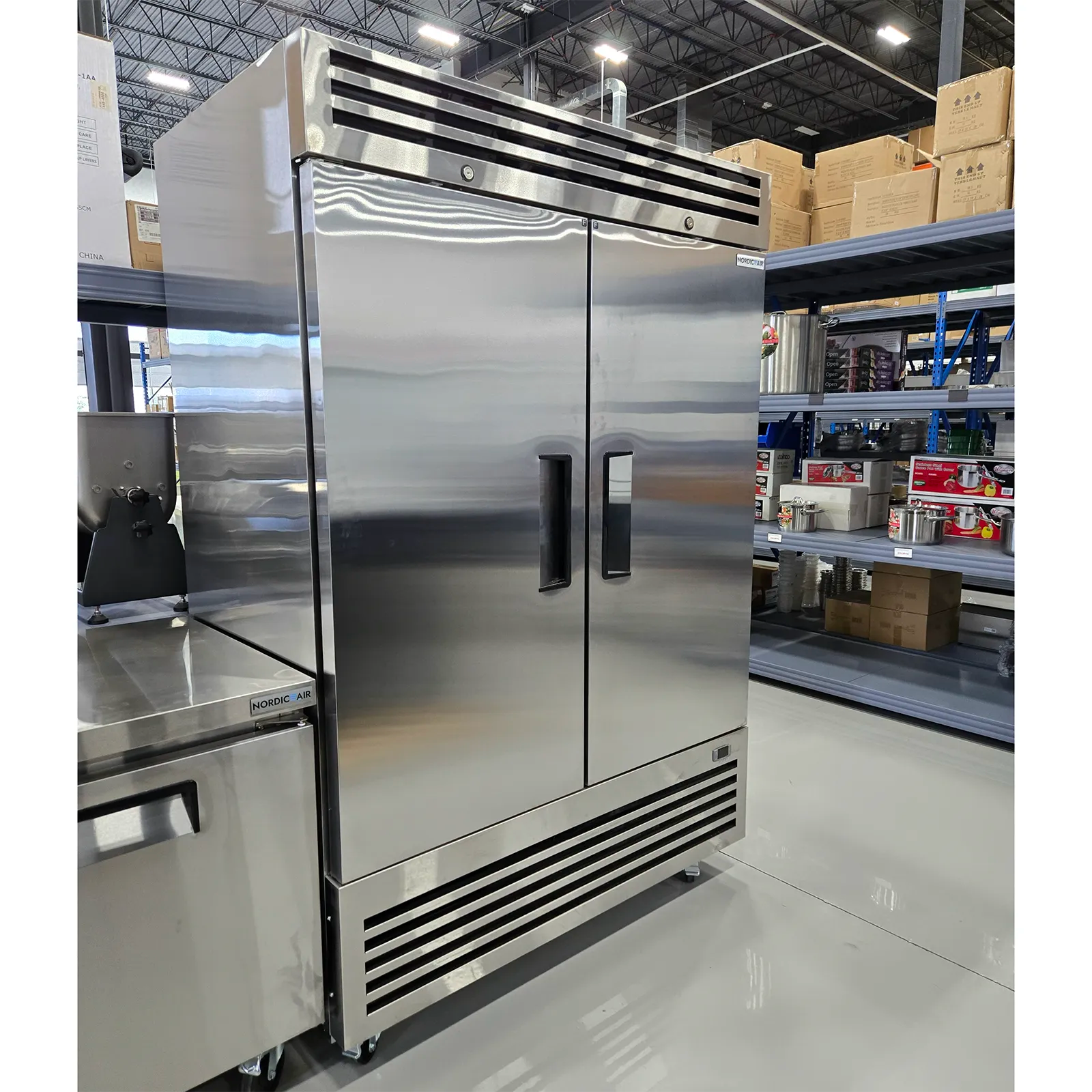 **OPEN BOX** Nordic Air Double Solid Door 54" Wide Stainless Steel Freezer