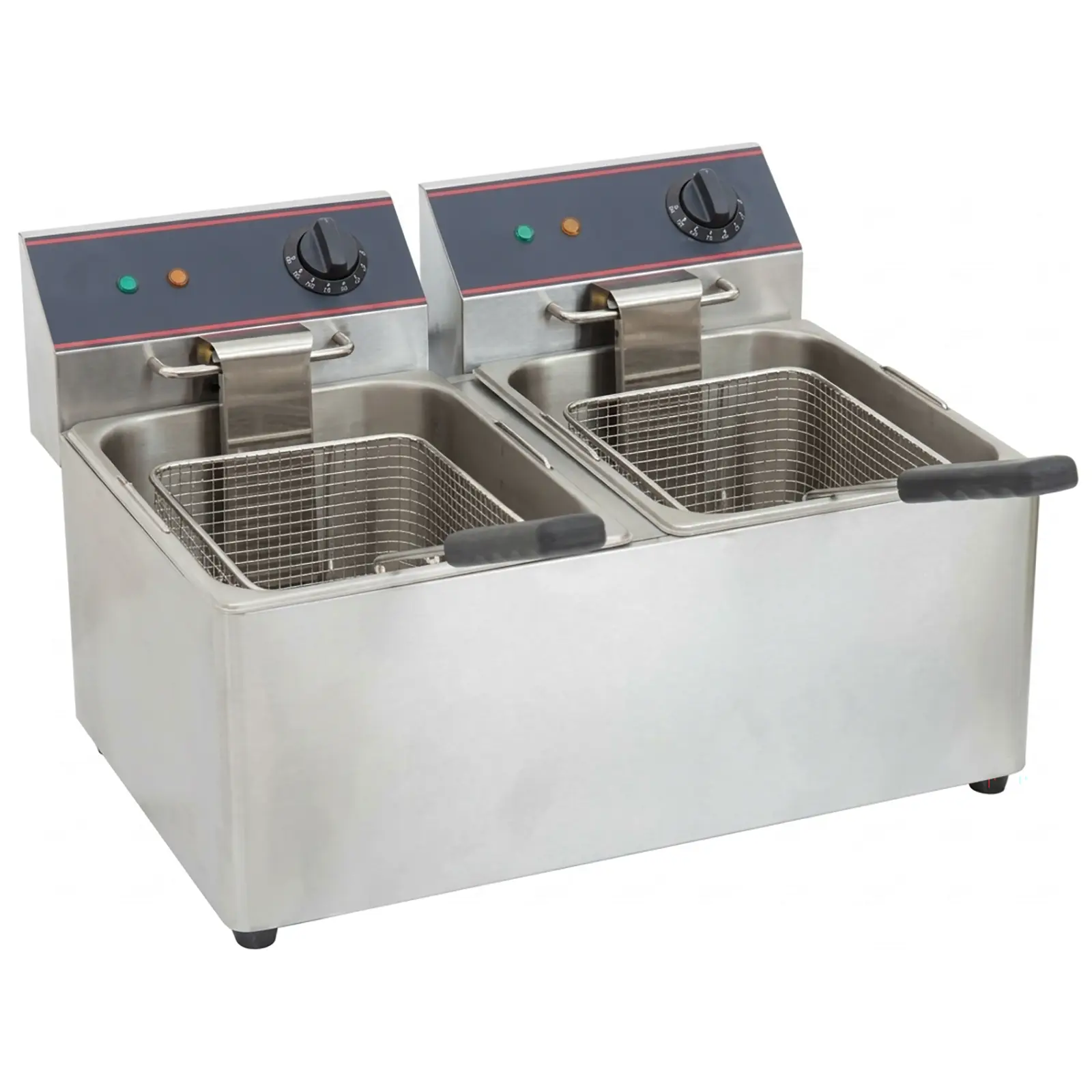 Alpha ACF-20E Electric Counter Top Double Well Deep Fryer - 120V, 20LB Capacity-Phoenix Food Equipment