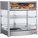 Alpha ADW-107 glass display 26-inch food warmer with stainless steel frame, three wire shelves and graphic header