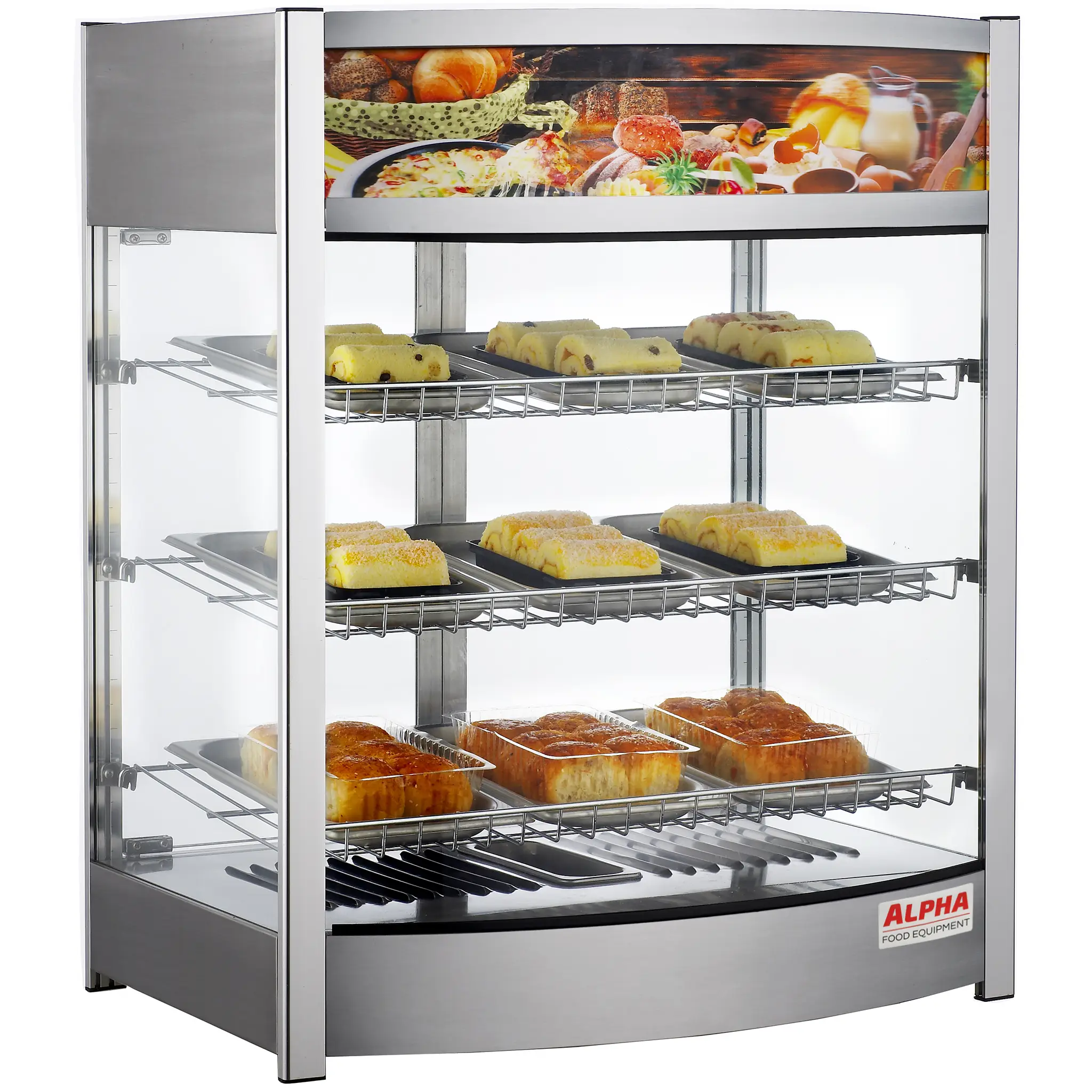 Alpha ADW-137 Glass Display 26" Food Warmer-Phoenix Food Equipment