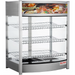 Alpha ADW-137 glass display 26-inch food warmer with stainless steel frame, three wire shelves and graphic header