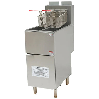 Alpha AF-40/40 Natural Gas 80LBS Split Vat Fryer-Phoenix Food Equipment