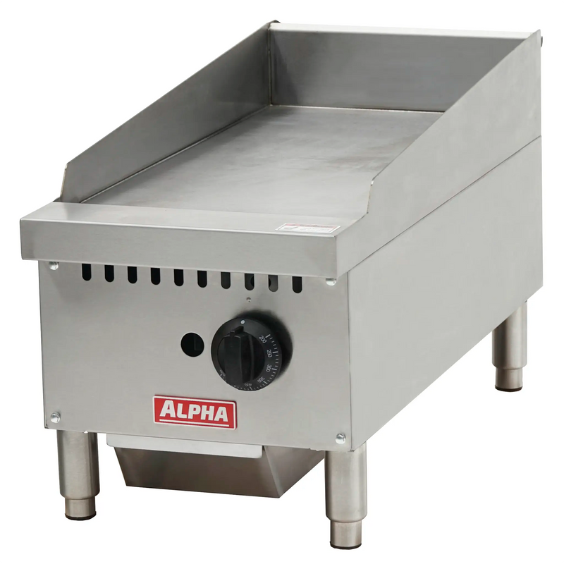 Alpha AG-12T Natural Gas/Propane 12" Thermostatic Griddle - 22.5" Deep Plate-Phoenix Food Equipment