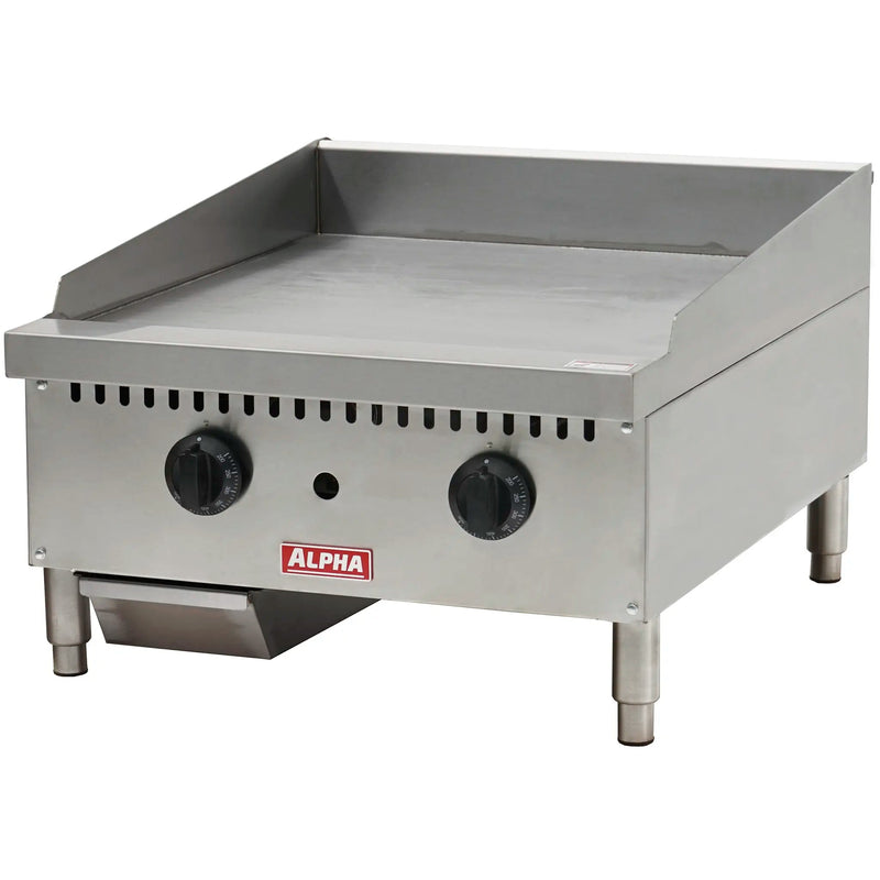 Alpha AG-24T Natural Gas/Propane 24" Thermostatic Griddle - 22.5" Deep Plate-Phoenix Food Equipment