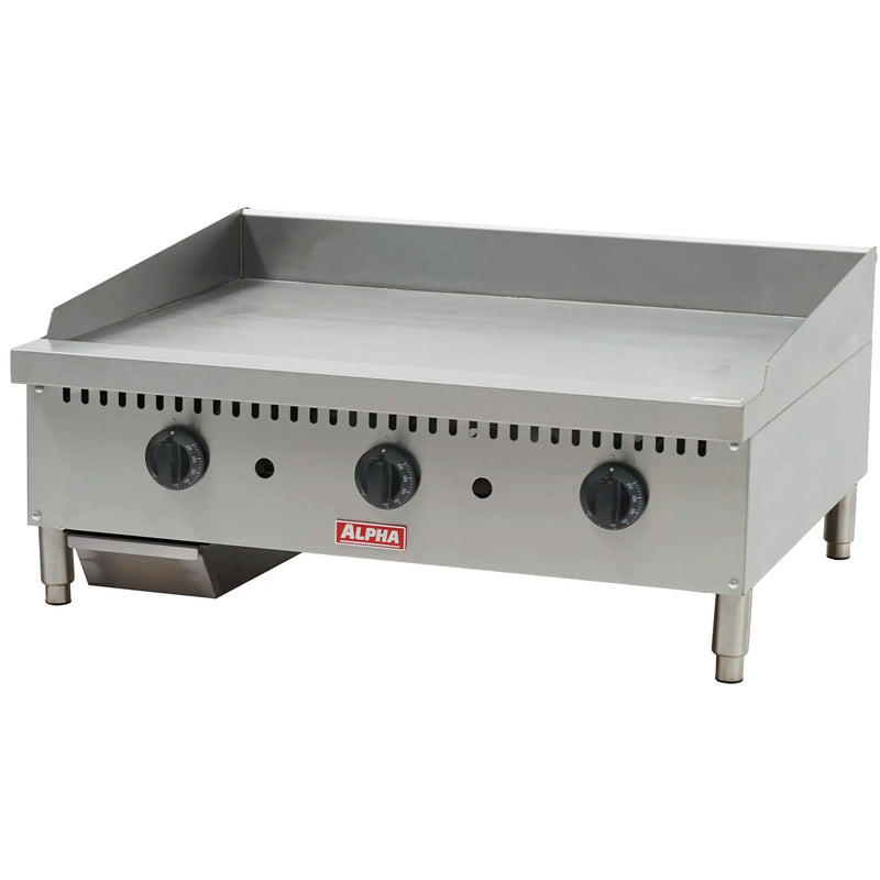 Alpha AG-36T Natural Gas/Propane 36" Thermostatic Griddle - 22.5" Deep Plate-Phoenix Food Equipment
