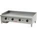 Alpha AG-48M 48-inch natural gas or propane countertop manual griddle with stainless steel body and control knobs