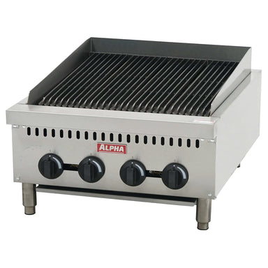 Alpha AHCB-24 Series Natural Gas/Propane 24" Heavy Duty Charbroiler - Radiant or Lava Rock-Phoenix Food Equipment
