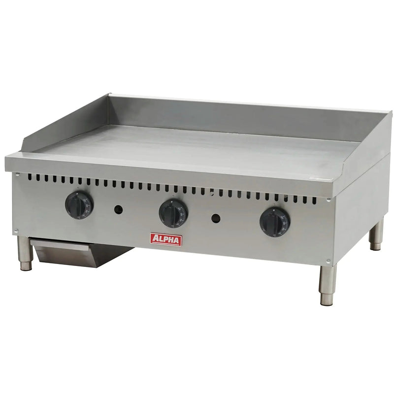 Alpha AHDG-36T Heavy Duty Natural Gas/Propane 36" Thermostatic Griddle - 24" Deep Plate-Phoenix Food Equipment