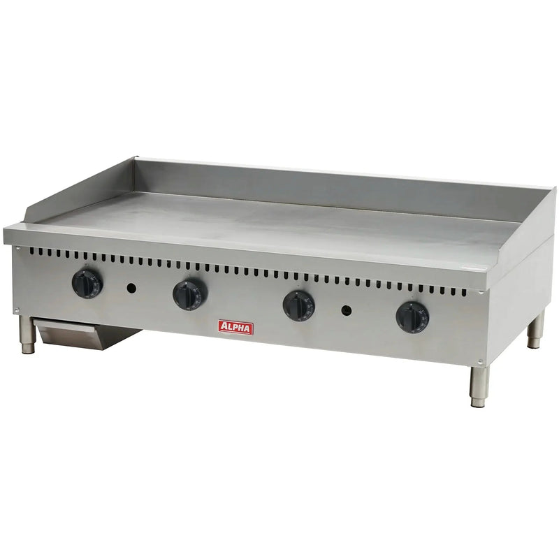 Alpha AHDG-48T Heavy Duty Natural Gas/Propane 48" Thermostatic Griddle - 24" Deep Plate-Phoenix Food Equipment