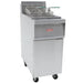 Alpha AOF-40 40 lb natural gas or propane open vat floor fryer in stainless steel with two baskets and casters