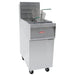 Alpha AOF-50 50 lb natural gas or propane open vat floor fryer in stainless steel with fry basket and casters