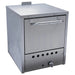 Alpha APO-24 countertop natural gas or propane pizza oven in stainless steel with chrome handle door, angled view