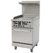 Alpha AR24-24TG natural gas or propane 24-inch griddle top range with oven, stainless steel with backsplash and shelf