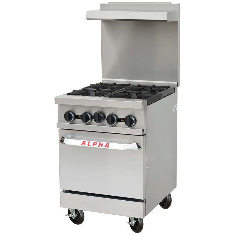 Alpha AR24-4B Natural Gas/Propane 24" Stove Top Cooking Range - 4 Burners-Phoenix Food Equipment