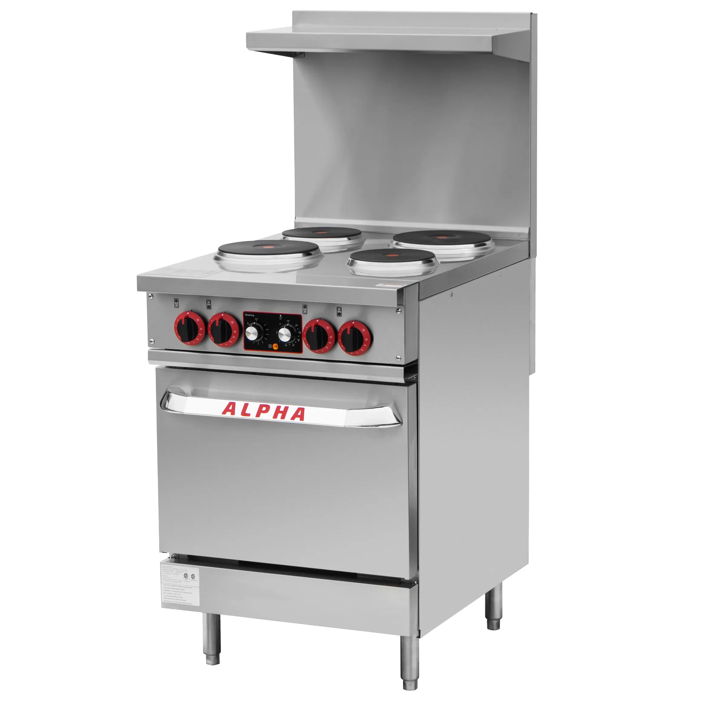 Alpha AR24E-4HP Electric 24" Cooking Range - 4 French Plates-Phoenix Food Equipment