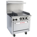 Alpha AR36-2B24G 36-inch gas range with two burners, 24-inch thermostatic griddle, oven below and backsplash