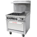 Alpha AR36-4B12G 36-inch gas range with four burners, 12-inch thermostatic griddle, oven below and backsplash
