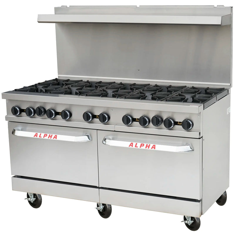 Alpha AR60-10B Natural Gas/Propane 60" Stove Top Cooking Range - 10 Burners-Phoenix Food Equipment