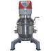 Alpha AVP-30 30 qt commercial planetary stand mixer, front view showing the stainless steel bowl and wire guard