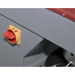 Alpha AVP-30 30 qt planetary stand mixer, close-up of the red and yellow rotary main power switch on the side