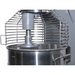 Alpha AVP-60 60 qt planetary stand mixer, close-up of the attachment shaft and wire guard above the stainless bowl