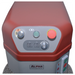 Alpha AVP-60 60 qt planetary mixer, front close-up of the control panel with digital timer and red emergency stop