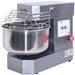 Alpha AVS-10 10 qt ten speed commercial spiral mixer in grey with stainless steel bowl and wire guard, angled view