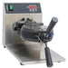 Alpha AWM-1400 Belgian waffle maker in stainless steel with rotating black waffle iron, handle and digital timer