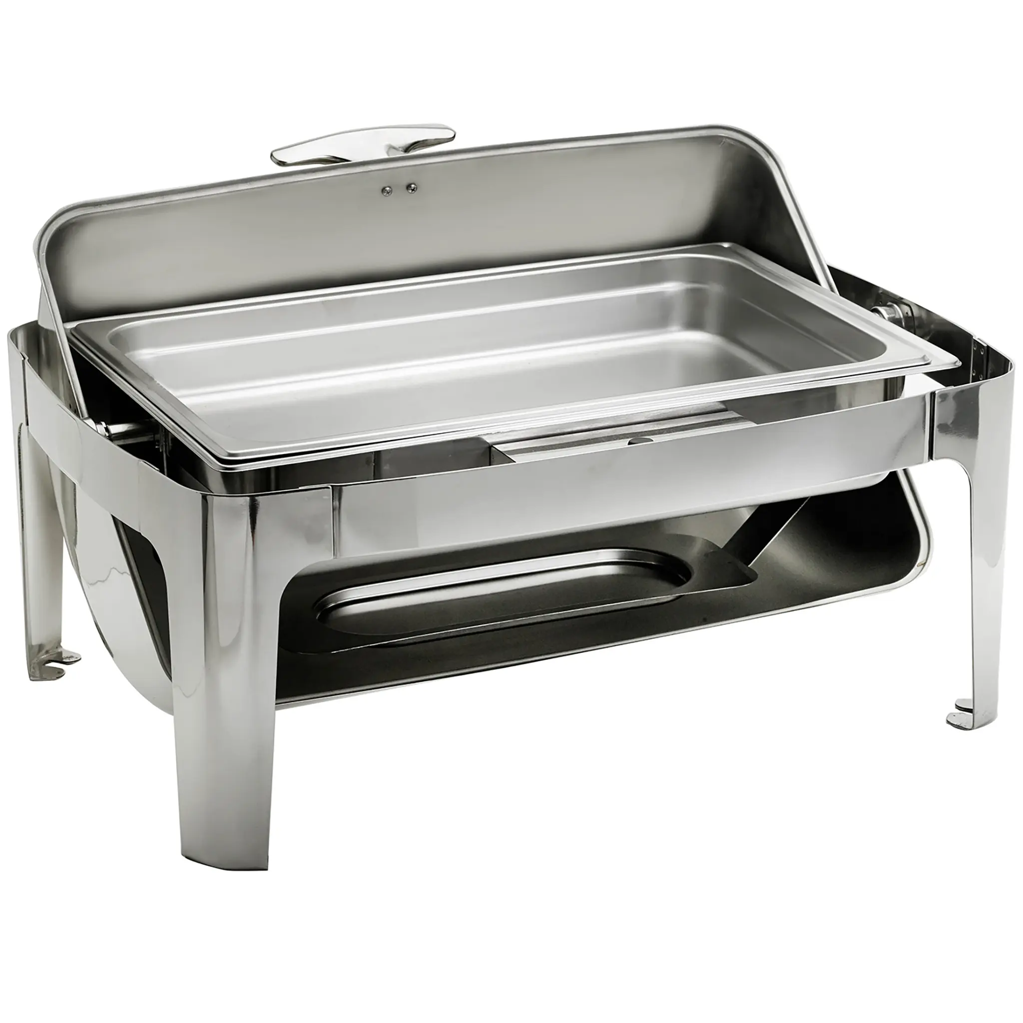Alpha Deluxe Full Size Roll Top Stainless Steel Chafing Dish Set - Various Styles-Phoenix Food Equipment
