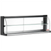 Alpha NAD-47 47-inch glass countertop dry display case with black frame, glass shelf and curved front, angled view