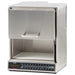 Amana AOC24 heavy volume commercial microwave, 2400W, stainless steel with door open and bottom touch controls