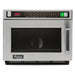 Amana HDC182 heavy volume commercial microwave, 1800W, stainless steel with top numbered touchpad, front view