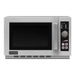 Amana RCS10DSE medium volume commercial microwave with filter, 1000W, stainless steel with dial timer, angled