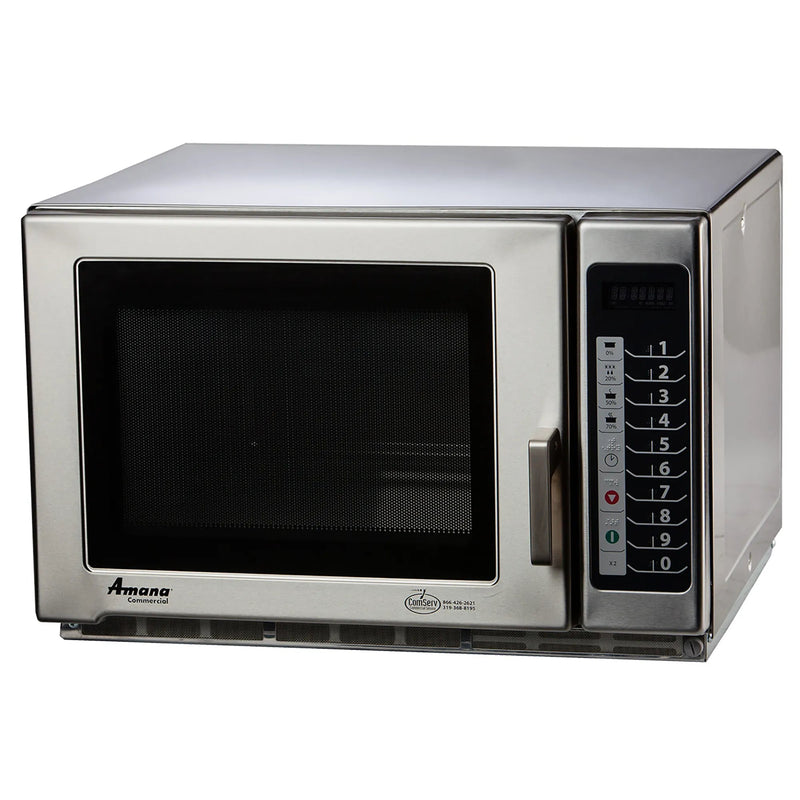 Amana RFS12TS medium volume commercial microwave with filter, 1200W, stainless steel with side touchpad