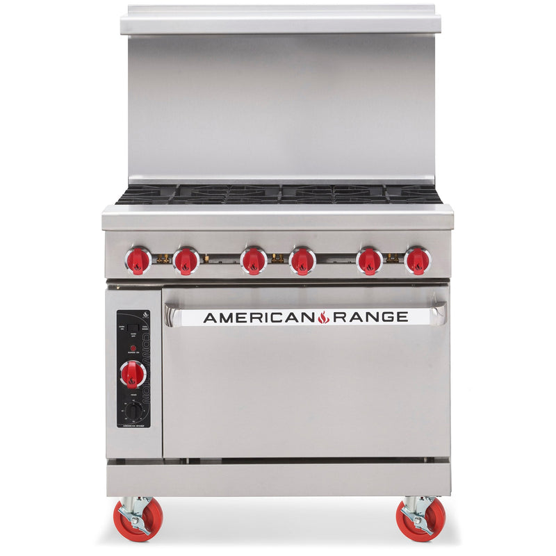 American Range AR-6 Natural Gas/Propane 36" Stove Top Range - 6 Burners, Standard or Convection Oven-Phoenix Food Equipment