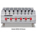 American Range ARKB-24 24-inch gas kebab broiler, stainless steel countertop unit with red knobs, front view