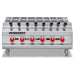 American Range ARKB-36 36-inch gas kebab broiler, stainless steel countertop unit with red knobs, front view