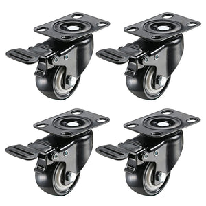 Atosa A400002 set of four universal plate-mount casters with black wheels for Atosa refrigeration
