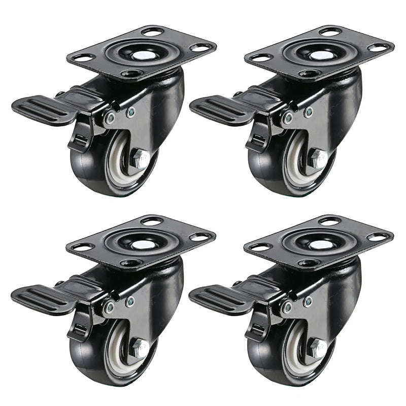 Atosa A400002 set of four universal plate-mount casters with black wheels for Atosa refrigeration