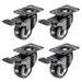 Atosa A400002 set of four universal plate-mount casters with black wheels for Atosa refrigeration