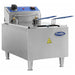 Atosa ACEF-10 electric countertop single well deep fryer, angled view with fry basket and control panel