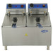 Atosa ACEF-32 32 lb double well electric countertop deep fryer, front view of both fry pots and controls