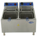 Atosa ACEF-32 double well electric countertop deep fryer, top view of both fry pots with fry baskets