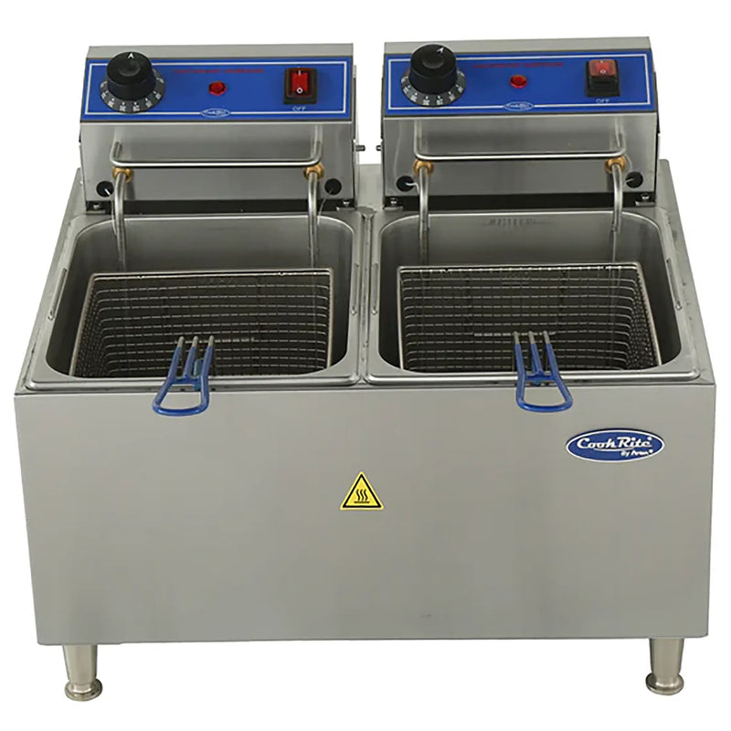 Atosa ACEF-32 Electric Counter Top Double Well Deep Fryer - 208-240V, 32LBS Capacity-Phoenix Food Equipment